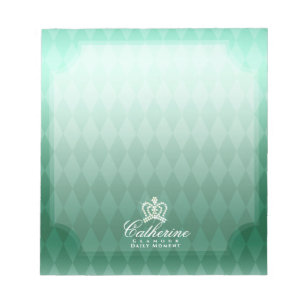 Glittering Crown Green Notepad