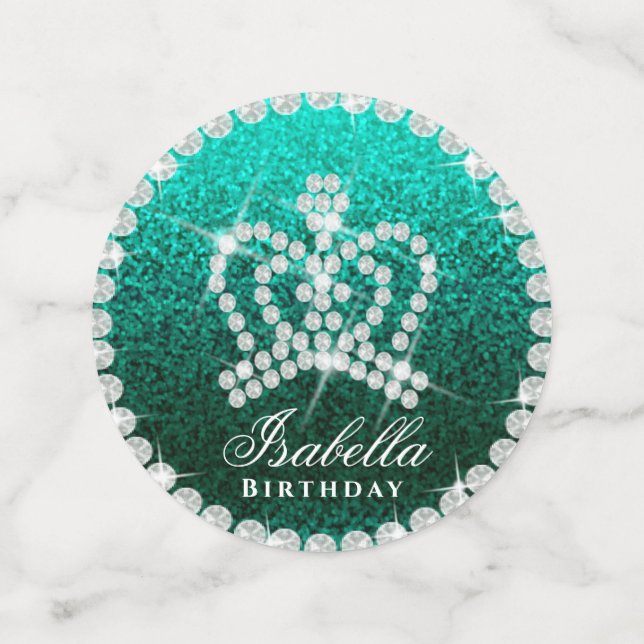 Glittering Crown Green Table Confetti (Medium Front)
