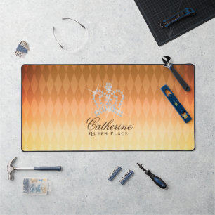 Glittering Crown Luxury Gold Desk Mat