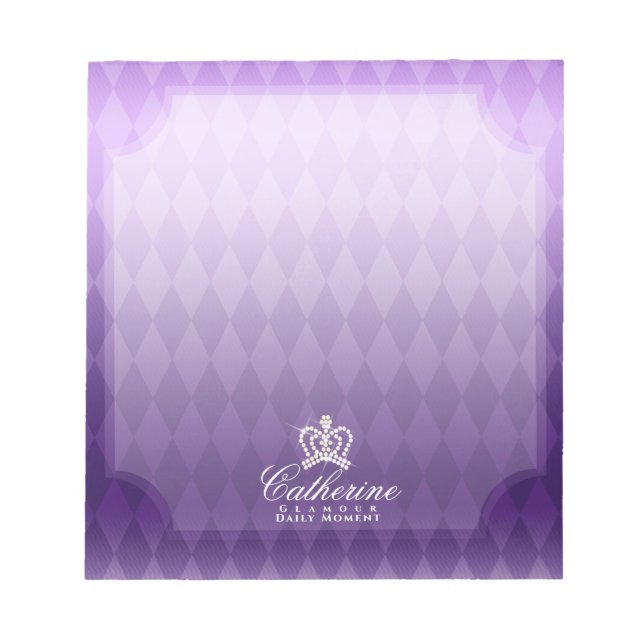Glittering Crown Purple Notepad (Front)