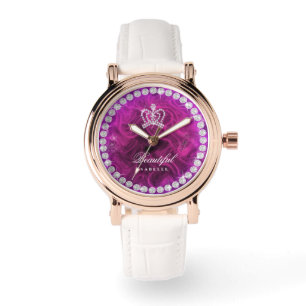 Glittering Crown Red Magenta Watch