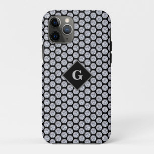 Glittering Diamond pattern on black Personalised Case-Mate iPhone Case