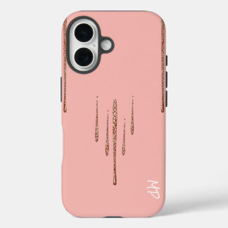 Glittering Drips on Pink Background iPhone 16 Case