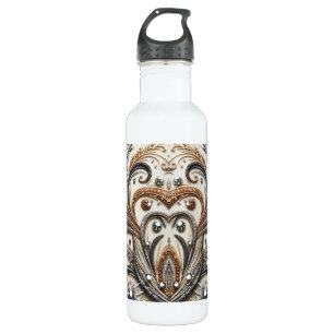 Glittering floral pattern with gemstone 710 ml water bottle
