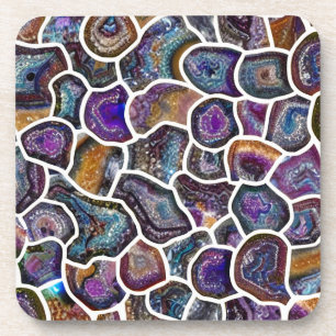 Glittering Geode Mosaic Coaster