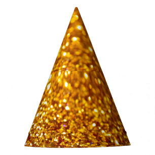 Glittering Gold Glitter Pattern Party Hat