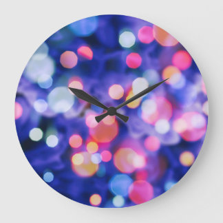 Glittering Lights, Blur Christmas Background. Large Clock