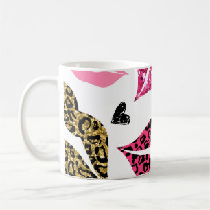 Glittering Lips: Leopard Fashion Pattern Coffee Mug