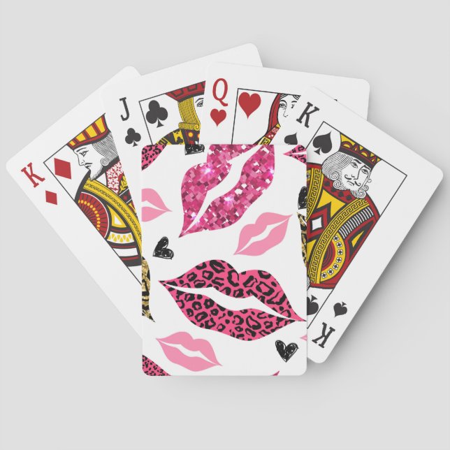 Glittering Lips: Leopard Fashion Pattern Playing Cards (Back)