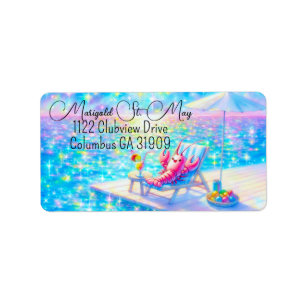 Glittering Lobster Beach Address Labels