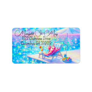 Glittering Lobster Beach Address Labels