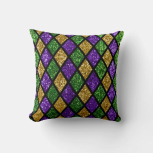 Glittering paillettes diamonds, festive background cushion