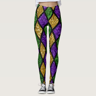 Glittering paillettes diamonds, festive background leggings