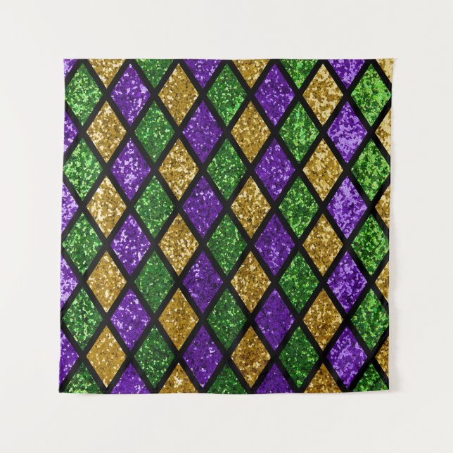 Glittering paillettes diamonds, festive background tapestry (Front)