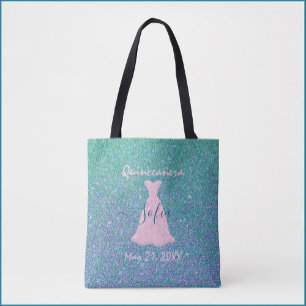 Glittering Quinceanera Commemoration Tote Bag