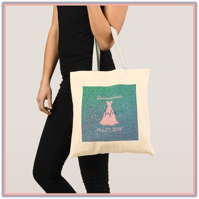 Glittering Quinceanera Commemoration  Tote Bag (Creator Uploaded)