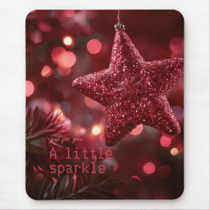Glittering Red Star Mouse Pad