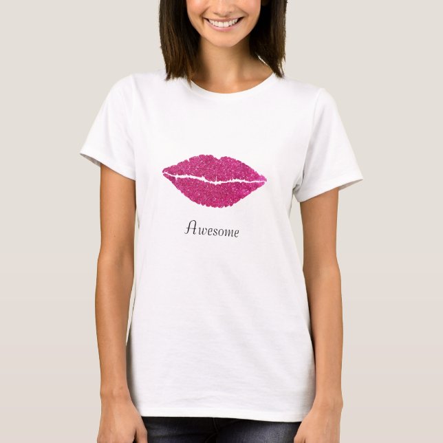 Glittering rose gold lips T-Shirt (Front)