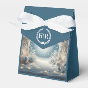 Glittering Snowy Forest Wedding Favour Box