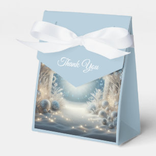 Glittering Snowy Forest Wedding Favour Box
