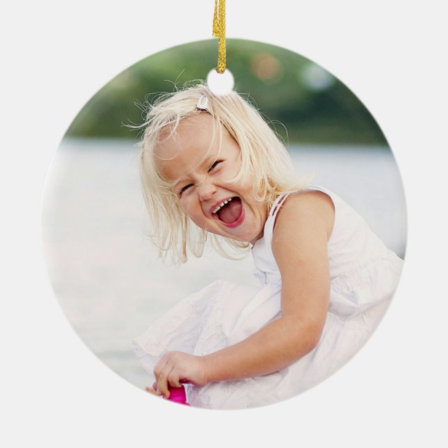 Glittering Starburst Holiday Photo Ornament (Back)