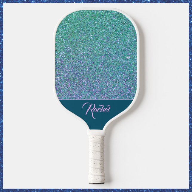 Glittering Turquoise and Purple Pickleball Paddle (Creator Uploaded)