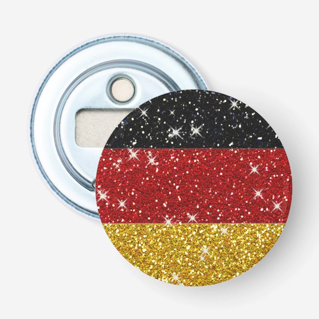 Glitters Germany Flag with Sparkles Bottle Opener (Front)