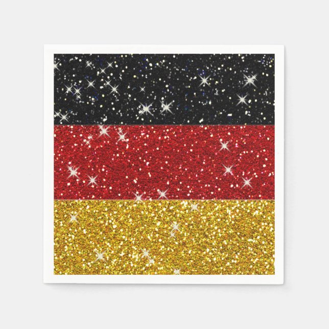 Glitters Germany Flag with Sparkles Napkin (Front)
