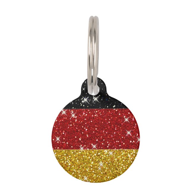 Glitters Germany Flag with Sparkles Pet Tag (Front)