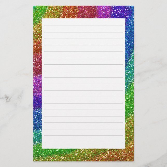 Glitters Rainbow Stationery (Front)