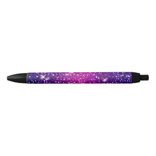 Glitters Sparkles Purple Pink Texture Black Ink Pen