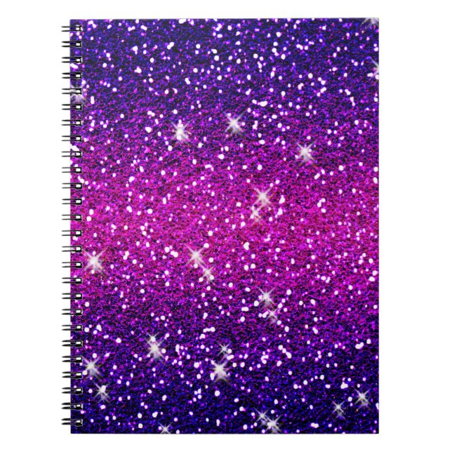 Glitters Sparkles Purple Pink Texture Spiral Notebook (Front)