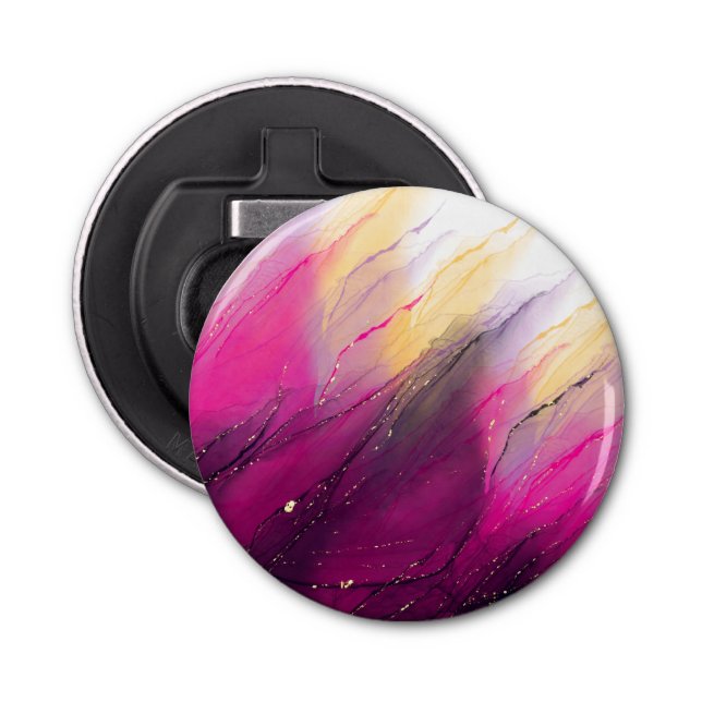 Glittery Alcohol Ink Tumbler Design Bottle Opener (Front)