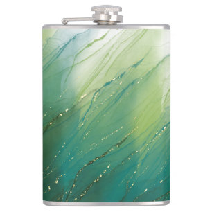 Glittery Alcohol Ink Tumbler Design Hip Flask