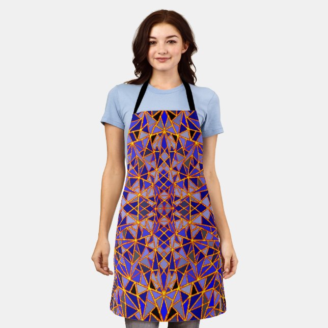 Glittery and Blue Abstract Apron (Worn)