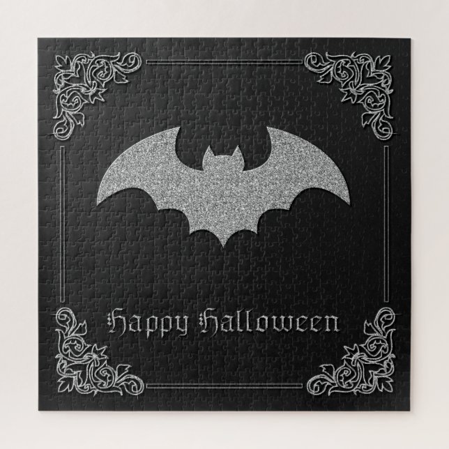 Glittery Bat Halloween Jigsaw Puzzle (Vertical)
