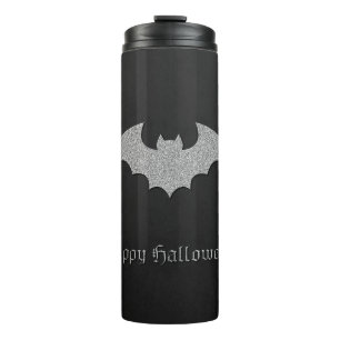 Glittery Bat Halloween Thermal Tumbler