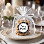 Glittery Bat Mitzvah Elegant Black and Silver Classic Round Sticker<br><div class="desc">This trendy design features sparkling faux glitter layered against a solid colour background. Use the template form to add your own information. The "Customise" feature can be used to change the font style,  colour and layout.</div>