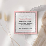 Glittery Bat Mitzvah Light Pink and Silver Square Invitation<br><div class="desc">This trendy Bat Mitzvah invitation features sparkling faux glitter layered against a solid colour background.  Use the template form to add your own information.  The Design Tool can be used to change the font style,  colour and layout.</div>