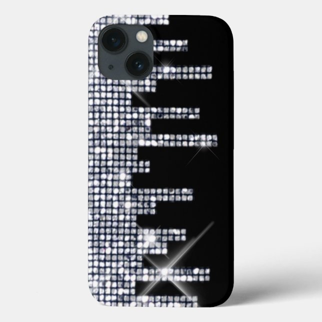 Glittery Black/Silver Glamour Case-Mate iPhone Case (Back)