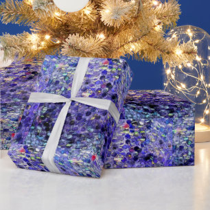 Glittery Blue Wrapping Paper