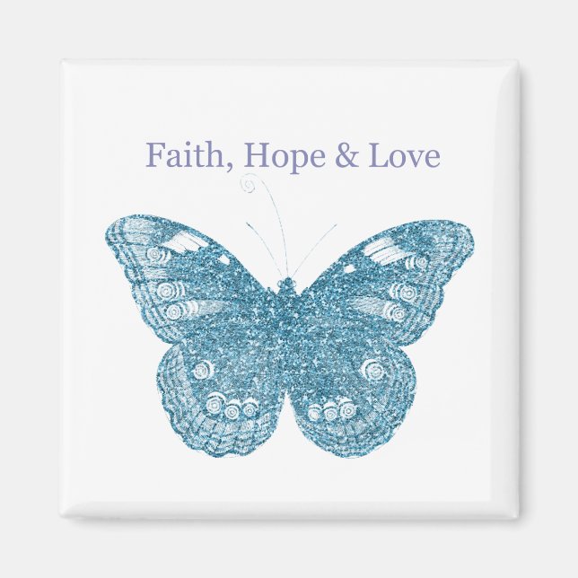 Glittery Butterfly Magnet (Front)