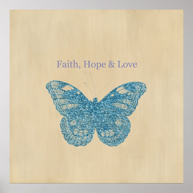 Glittery Butterfly Poster (Front)