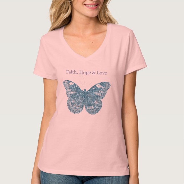 Glittery Butterfly T-Shirt (Front)