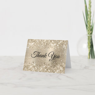 Glittery Champagne Foil 30th Birthday Thank You Card