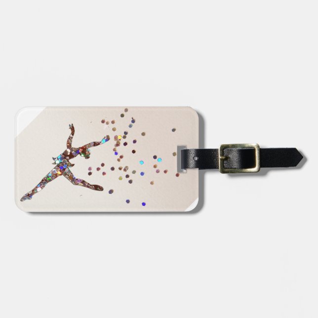 Glittery Dancer Luggage Tag (Front Horizontal)