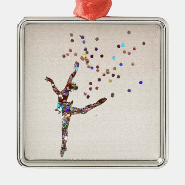 Glittery Dancer Metal Tree Decoration (Front)