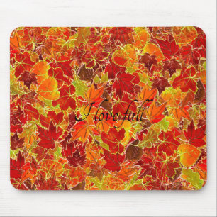 Glittery Fall/Autumn Leaves Mouse Pad