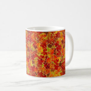 Glittery Fall Maple Leaves Coffee Mug