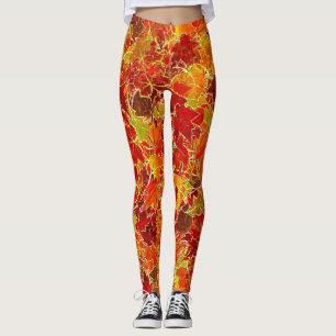 Glittery Fall Maple Leaves Leggings